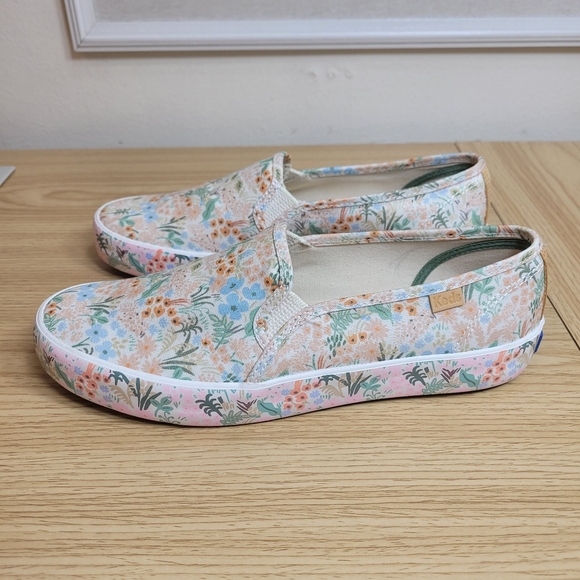 Keds Women's Rifle Paper Co. Double Decker Meadow Cream Sneakers, Pink Multi 8 - Picture 8 of 11